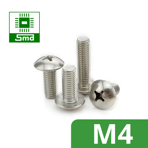 Bulông - Vít ốc inox 304 4 cạnh đầu dù Mũ To ( đầu tròn Mũ To) M4