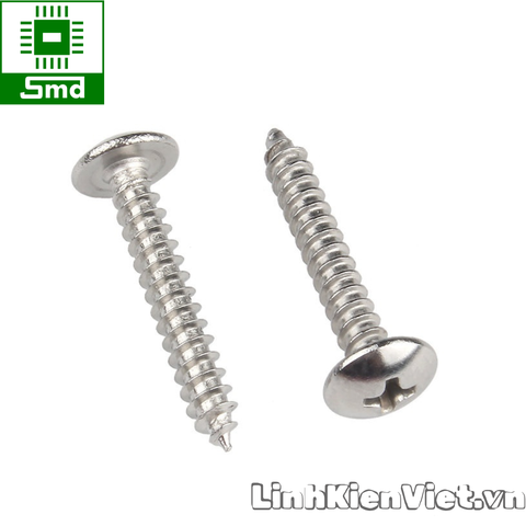 set 10c - Đinh vít Pake đầu dù Mũ to 4 cạnh (mũi nhọn) inox 304