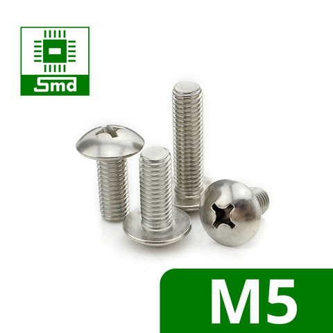 Bulông - Vít ốc inox 304 4 cạnh đầu dù Mũ To ( đầu tròn Mũ To) M5