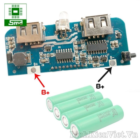 Mạch sạc dự phòng 2 cổng ra V3 (LCD hiển thị số)