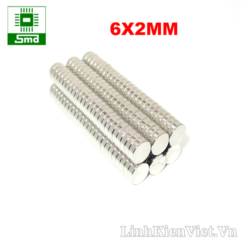 Bộ 10 viên nam châm đất hiếm 6x2mm