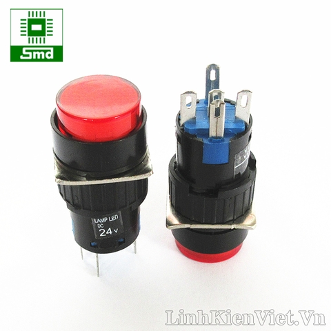 Nút nhấn giữ 16mm LA-16 24V (Màu đỏ)