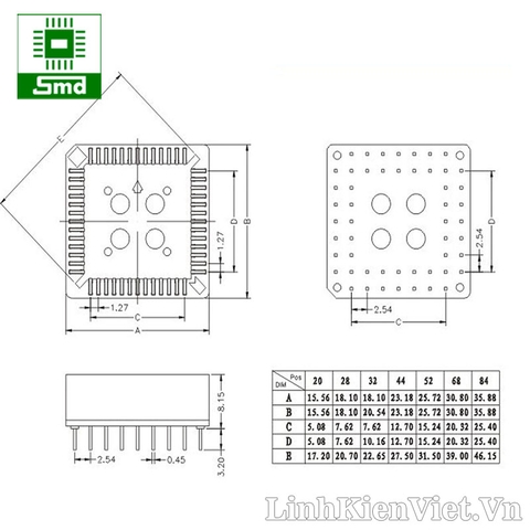 Đế IC 44 PLCC44 DIP