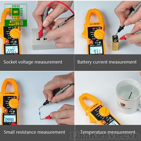 Đồng hồ vạn năng Ampe kìm PEAKMETER PM2118 đo dòng AC và DC