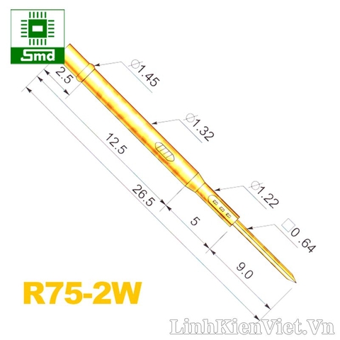 Vỏ kim test mạch P75 R75-2W (1.3mm)