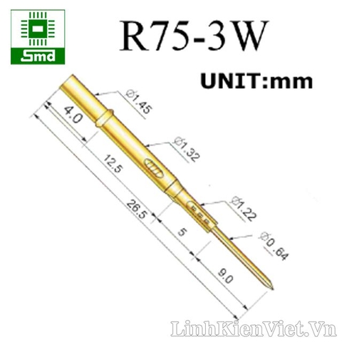 Vỏ kim test mạch R75-3W (R75 3W)