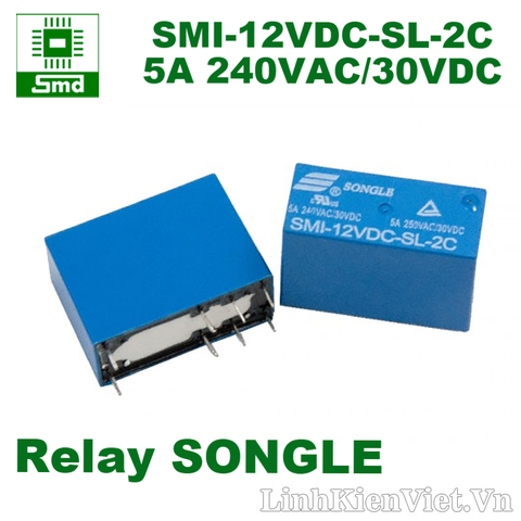 Relay SONGLE SMI-12VDC-SL-2C T90 (5A - 8 chân)