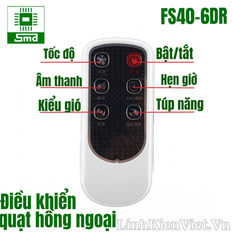 Điều khiển quạt hồng ngoại FS40-6DR