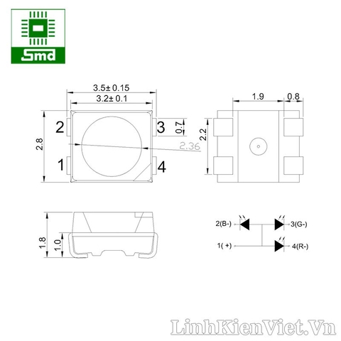 LED RGB 3528