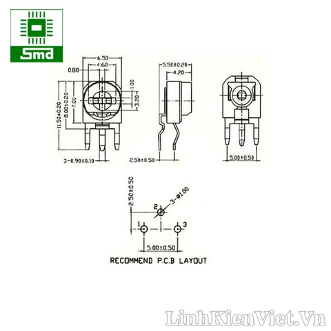 Biến trở tam giác RM063 -1K