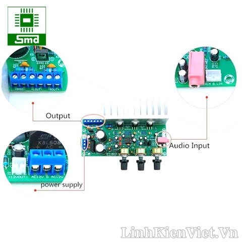 Mạch Khuếch Đại Âm Thanh Class AB 2.1 TDA2030 + TDA2050 2x18W+32W