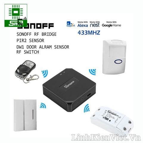 Bộ Điều Khiển Học Lệnh RF 433MHz Qua Wifi SONOFF RF Bridge