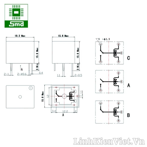 Relay SONGLE SRD-24VDC-SL-A 24V (10A - 4 chân)