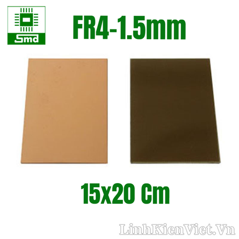 Phíp đồng thủy tinh (FR4-1.5mm) 15x20 Cm