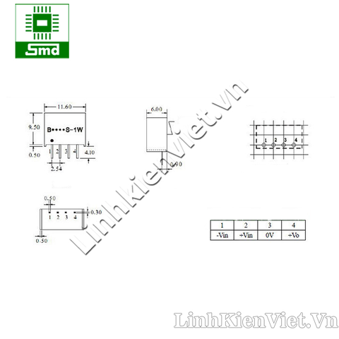 Module nguồn cách ly B2405S 1W DC-DC (24V-5V)