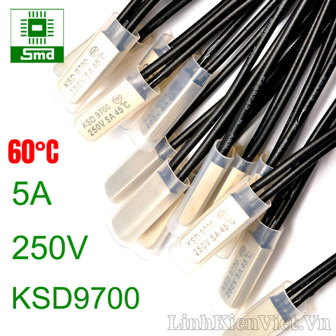 Cầu chì nhiệt KSD9700 250V/5A (thường đóng) - 60 Độ