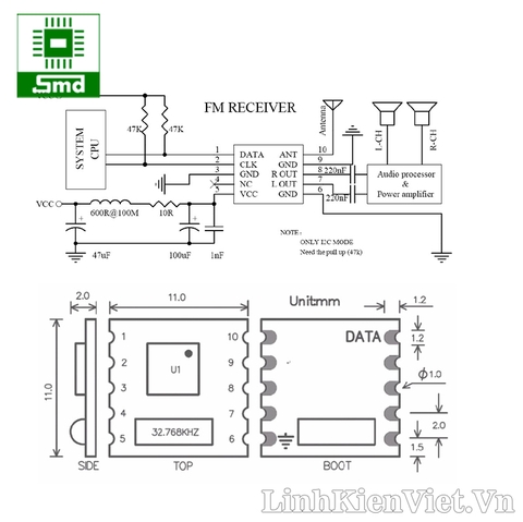 Module radio TEA5767 FM