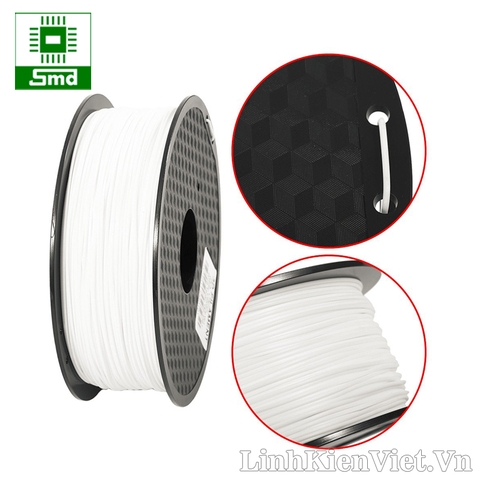 Cuộn nhựa in 3D chất liệu PLA 1.75mm 1kg (Trắng - white)