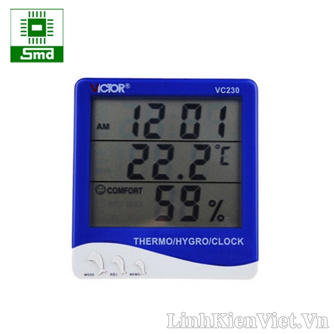 Đồng hồ, nhiệt độ, độ ẩm Victor VC230