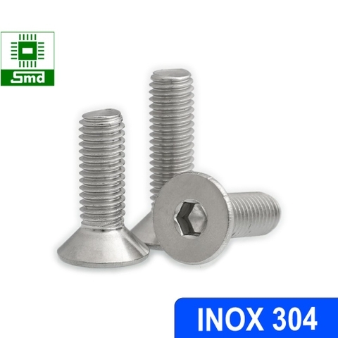 Bulông - Vít ốc inox 304 lục giác Đầu vát ( Bắt chìm) M5