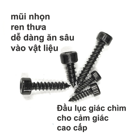 Vít Lục giác Đầu Trụ Tôi Đen 8.8 M3 bắt chìm thép đen