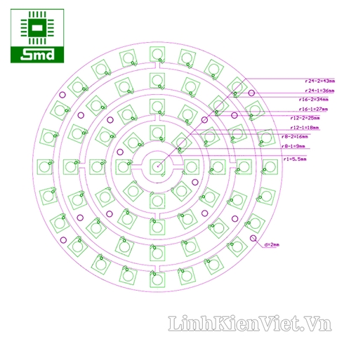 Module 16 Led RGB WS2812 (Tròn)