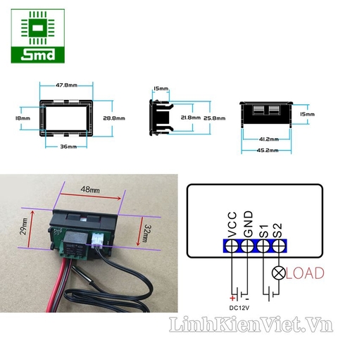 Module khống chế nhiệt độ V3 (có vỏ nhựa)