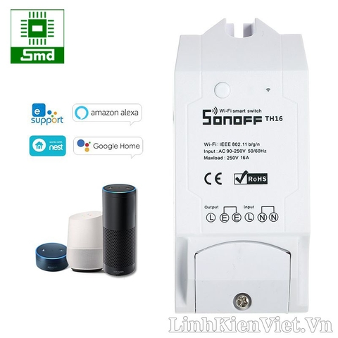 Công tắc thông minh Smart Switch Sonoff TH16 điều khiển từ xa qua Wifi 3G 4G