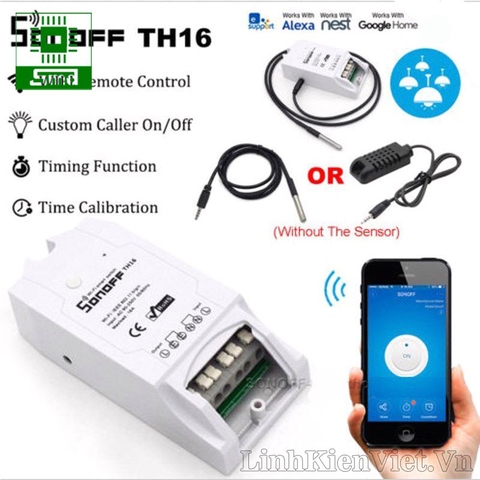 Công tắc thông minh Smart Switch Sonoff TH16 điều khiển từ xa qua Wifi 3G 4G