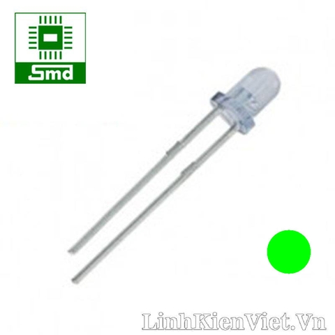 Led siêu sáng 3mm Xanh lá trong