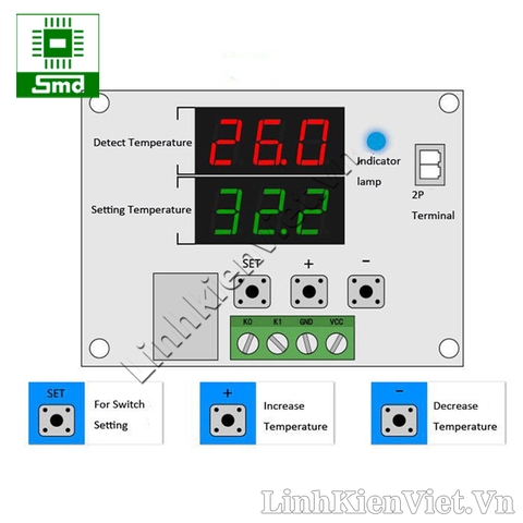 Module khống chế nhiệt có hiển thị XH-W1219