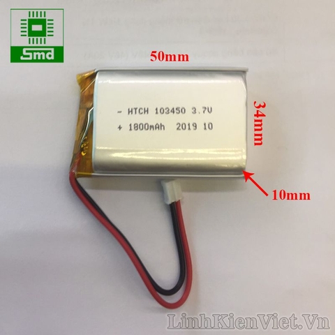 Pin lithium 103450 1800mAh 3.7V