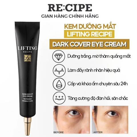 Kem Dưỡng Mắt Mờ Thâm Giảm Nếp Nhăn Re:cipe Lifting Dark Cover Eye Cream 30ml