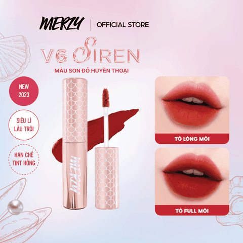 [PHIÊN BẢN V6 SIREN] Son Kem Lì, Lâu trôi  Merzy The First Velvet Tint V6 Siren 4.5g