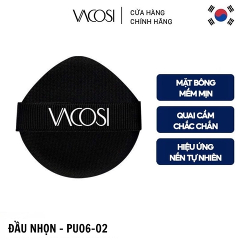 Bông Tán Kem Nền, Phấn Nước Cushion Đen Nhọn Vacosi PU06-02