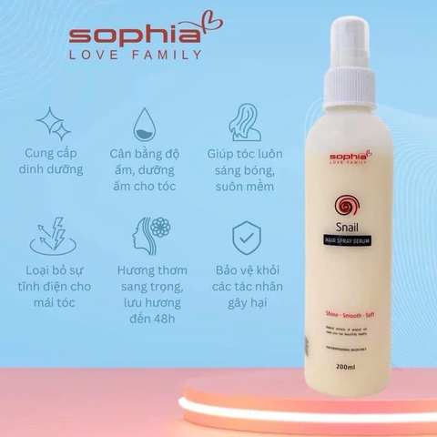 Xịt Dưỡng tóc 2 lớp Sophia Snail 200ml