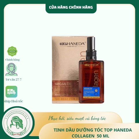 Dầu Dưỡng Tóc Top Haneda Collagen Argan Hair Oil 60ml