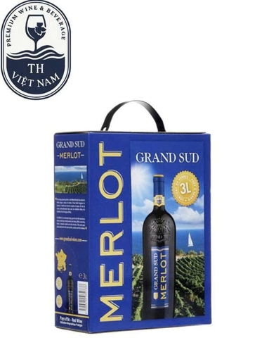 RƯỢU VANG PHÁP, BỊCH GRAND SUD MERLOT 3L