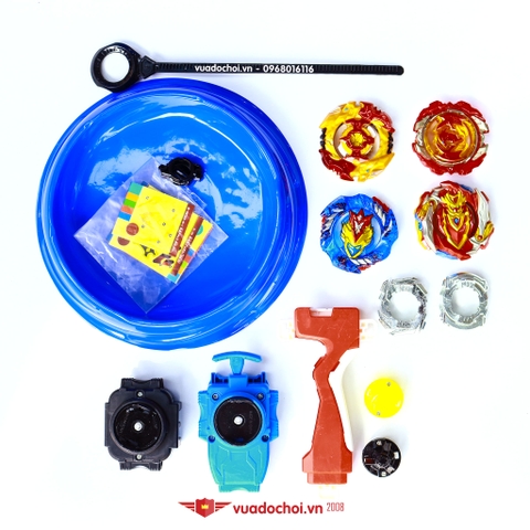 Bộ 4 Con Quay BEYBLADE Có Tay Cầm và Bàn Đấu Mini