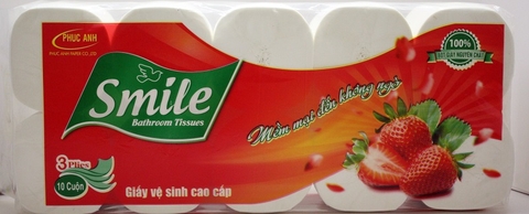 Giấy vệ sinh 10 cuộn Smile Dâu Cam