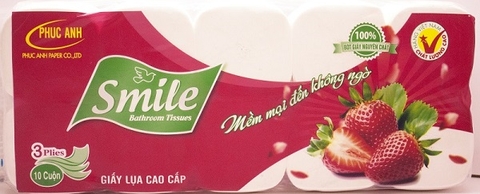 Giấy vệ sinh 10 Cuộn Dâu đỏ
