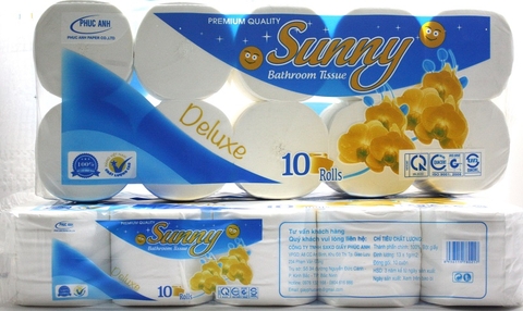 Giấy vệ sinh 10 Cuộn Sunny Lan xanh