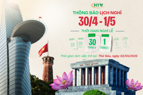 📢 THÔNG BÁO LỊCH NGHỈ LỄ 30/4 & 1/5
