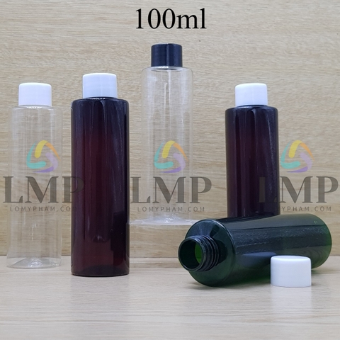 Chai PET vai ngang nắp vặn trơn 100ml