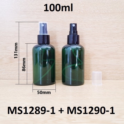 Chai PET xanh đậm xịt phun sương 100ml