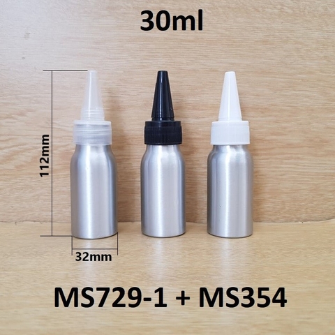Chai nhôm nắp nhọn 30ml