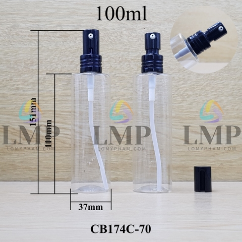 Chai PET vai ngang đầu nhôm giọt cao 100ml