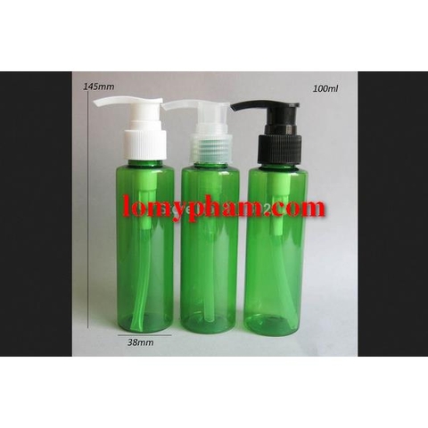 Chai xanh lá vai ngang vòi van 100ml