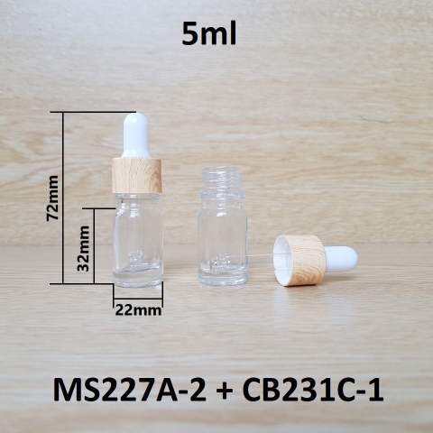 Chai tinh dầu nắp bóp khoen vân gỗ 5ml
