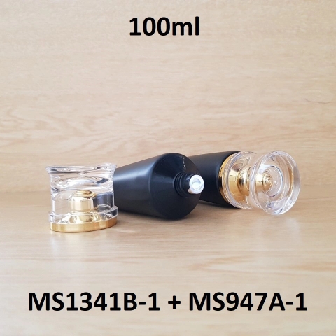 Tuýp tròn đen nhám nắp vàng 100ml